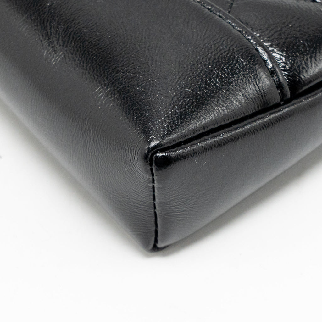 CHANEL MINI 31 CLUTCH WITH CHAIN SHINY LAMBSKIN BLACK LGHW (MICROCHIP)