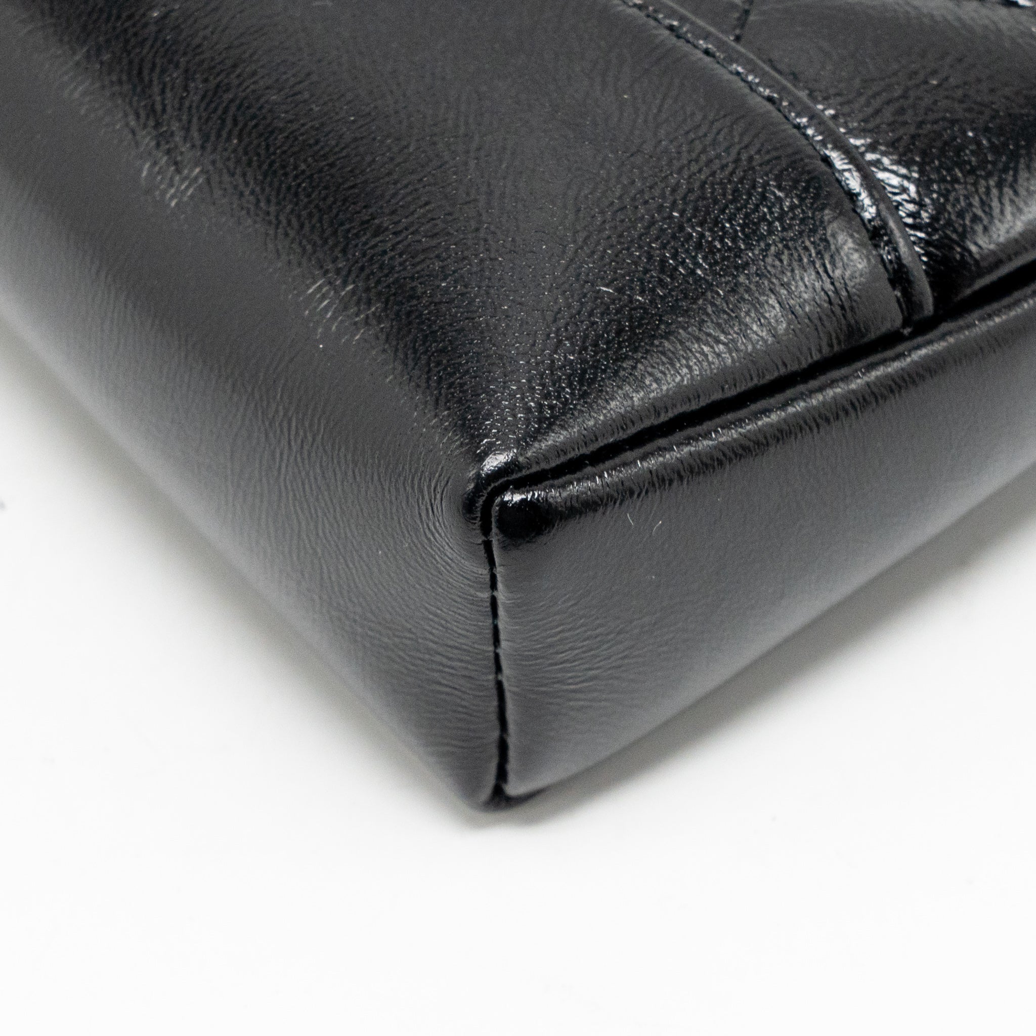 CHANEL MINI 31 CLUTCH WITH CHAIN SHINY LAMBSKIN BLACK LGHW (MICROCHIP)