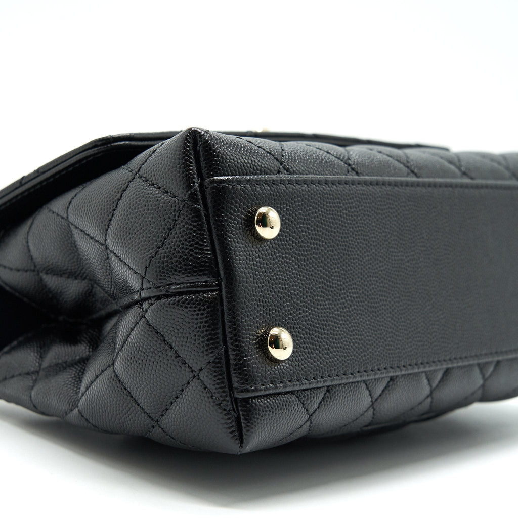 CHANEL SMALL COCO HANDLE 24CM CAVIAR BLACK GHW ( MICROCHIP)