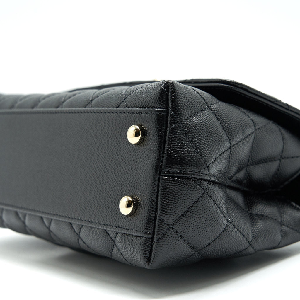 CHANEL SMALL COCO HANDLE 24CM CAVIAR BLACK GHW ( MICROCHIP)