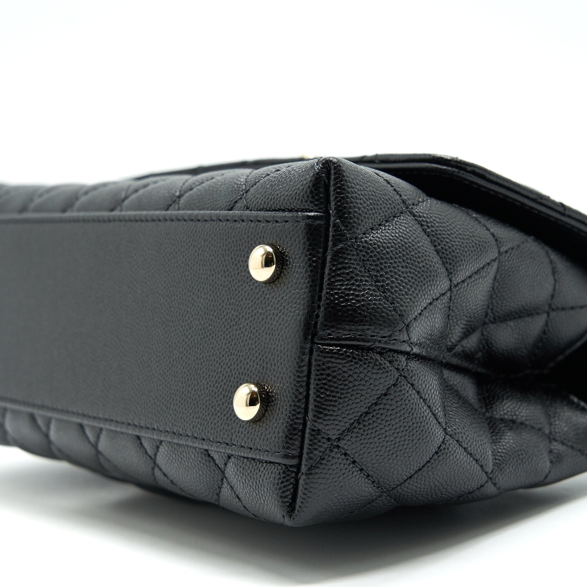 CHANEL SMALL COCO HANDLE 24CM CAVIAR BLACK GHW ( MICROCHIP)