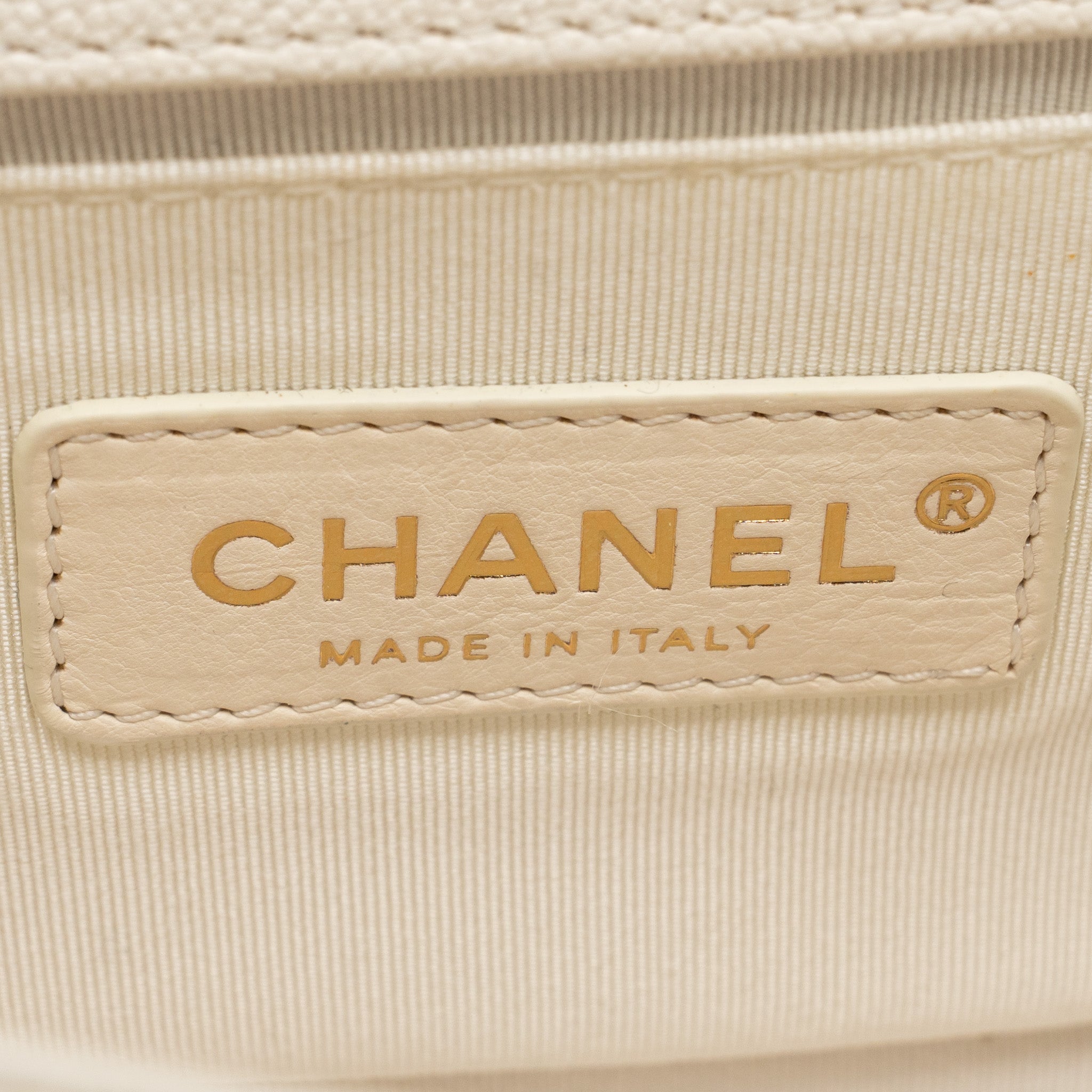 CHANEL SMALL BOY BAG CAVIAR WHITE LGHW