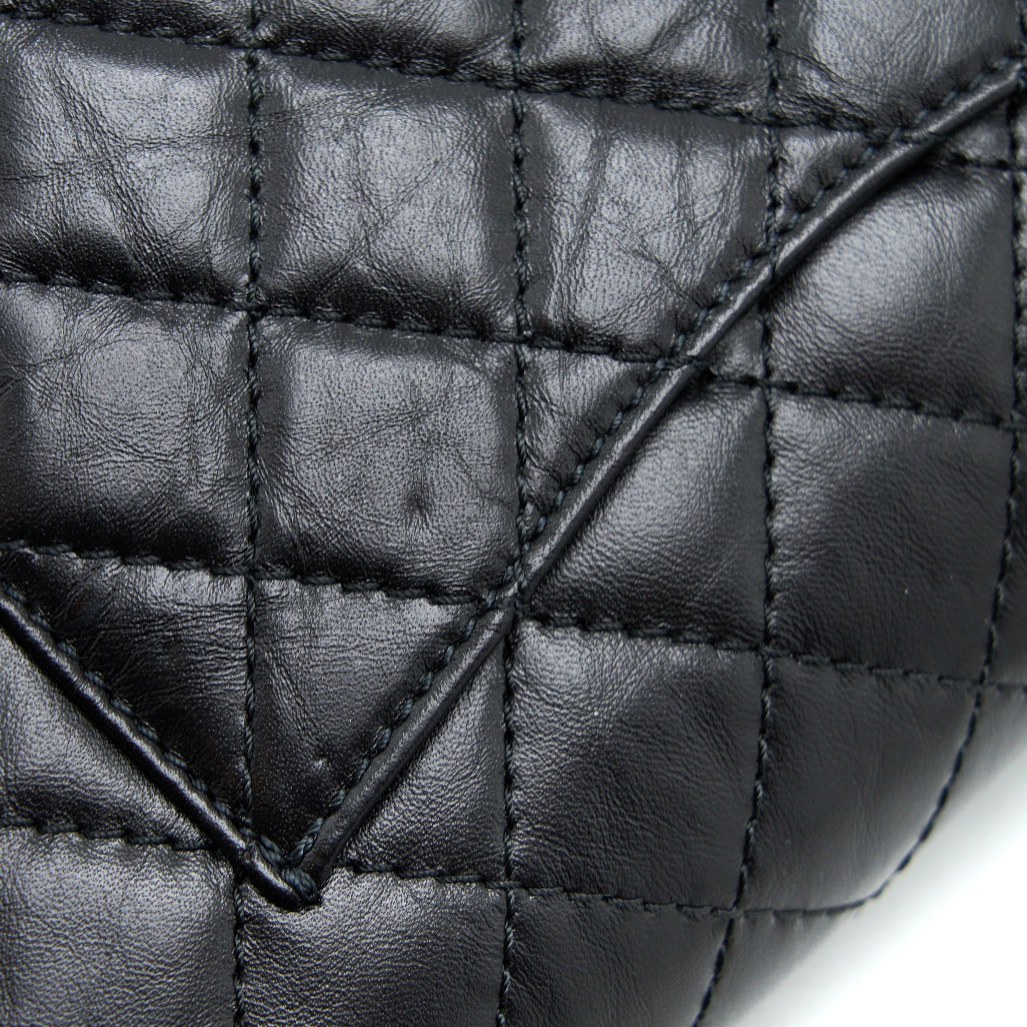 CHANEL SMALL 2.55 225 REISSUE FLAP BAG AGED CALFSKIN BLACK BRUSHED GHW