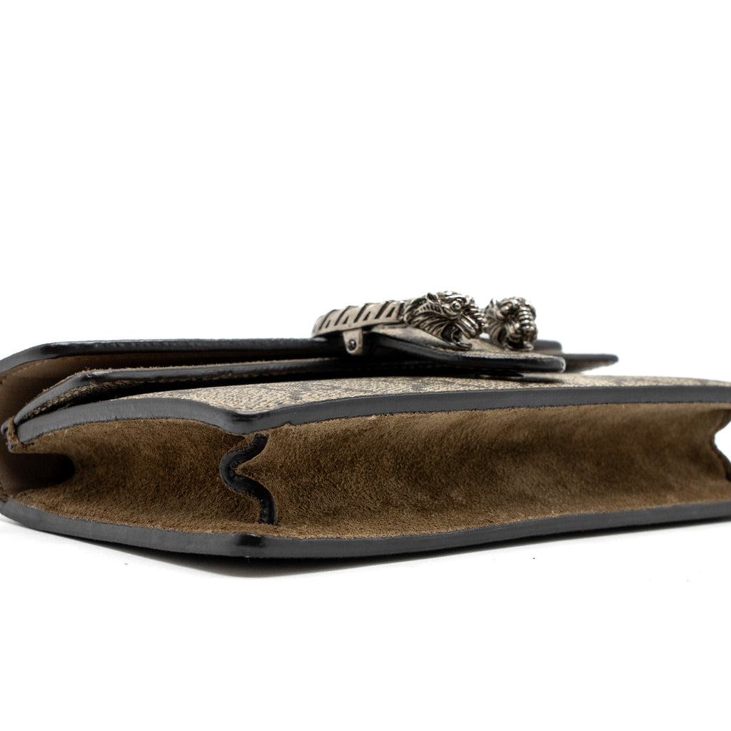 GUCCI DIONYSUS SUPER MINI GG SUPREME CANVAS/SUEDE RUTHENIUM SILVER HARDWARE