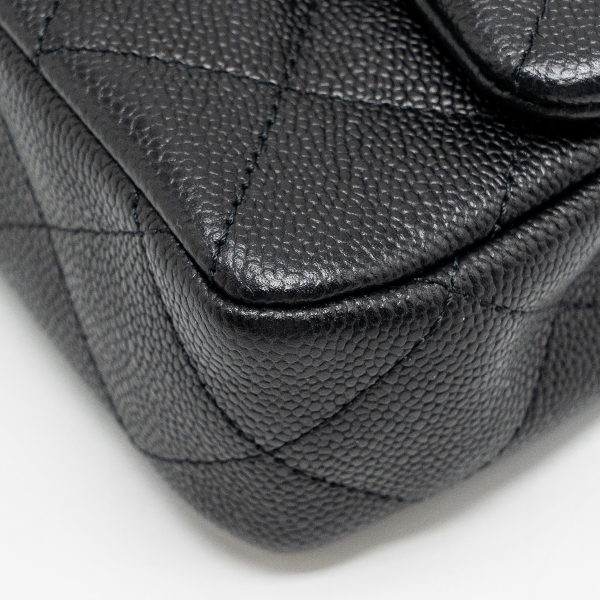 CHANEL COCO LOVE FLAP BAG ADJUSTABLE CHAIN CAVIAR BLACK GHW (MICROCHIP)