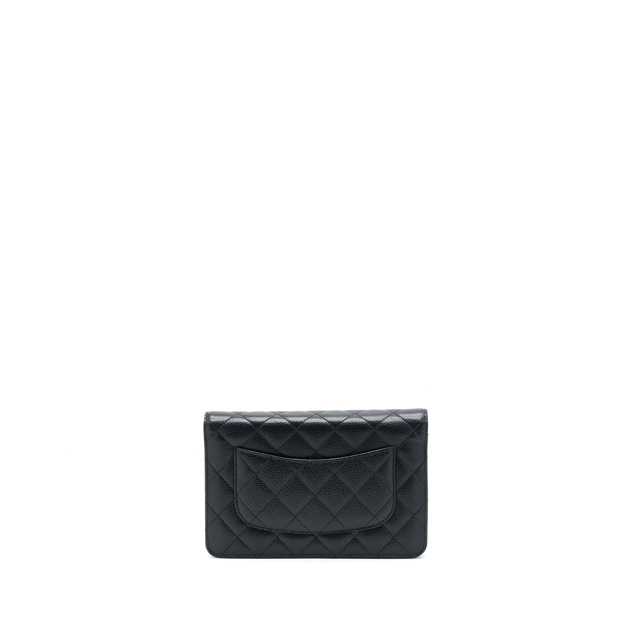 CHANEL CLASSIC WALLET ON CHAIN CAVIAR BLACK GHW (MICROCHIP)