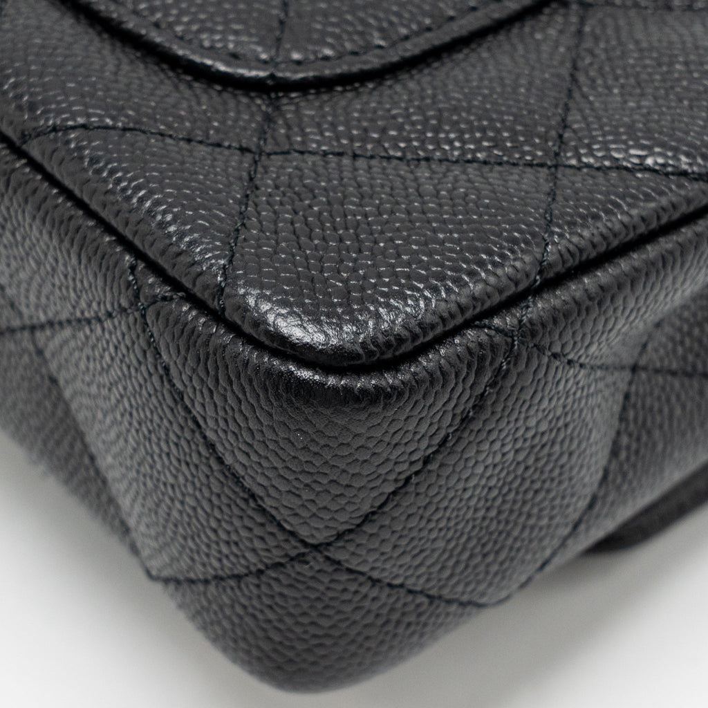 CHANEL COCO LOVE FLAP BAG ADJUSTABLE CHAIN CAVIAR BLACK GHW (MICROCHIP)