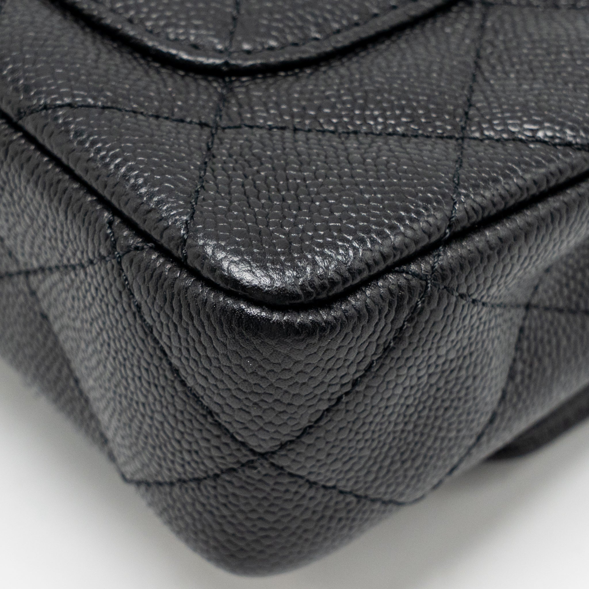 CHANEL COCO LOVE FLAP BAG ADJUSTABLE CHAIN CAVIAR BLACK GHW (MICROCHIP)