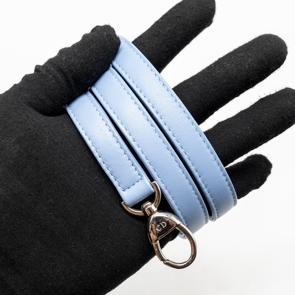 DIOR MEDIUM LADY DIOR LAMBSKIN LIGHT BLUE SHW
