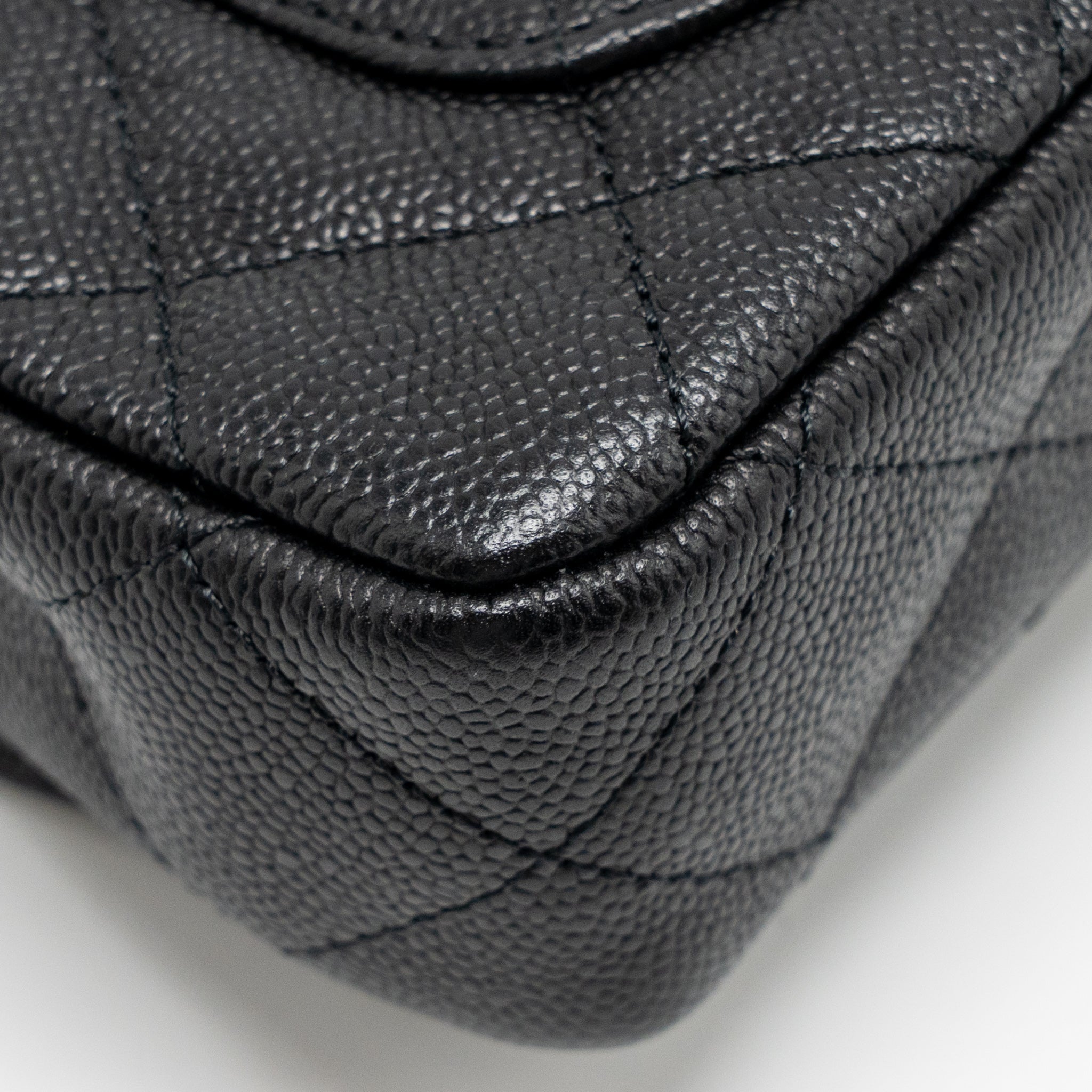 CHANEL COCO LOVE FLAP BAG ADJUSTABLE CHAIN CAVIAR BLACK GHW (MICROCHIP)