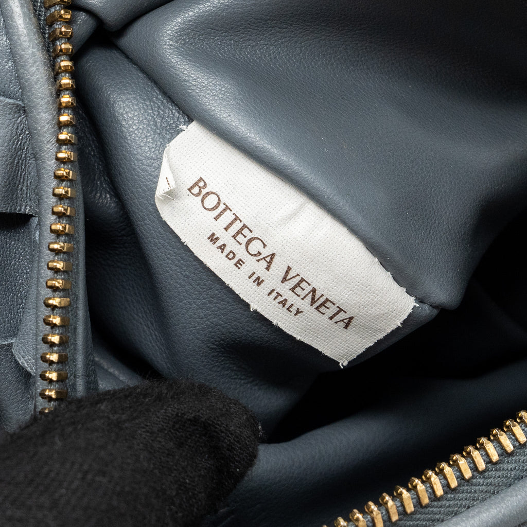 BOTTEGA VENETA MINI JODIE LAMBSKIN STORM GHW