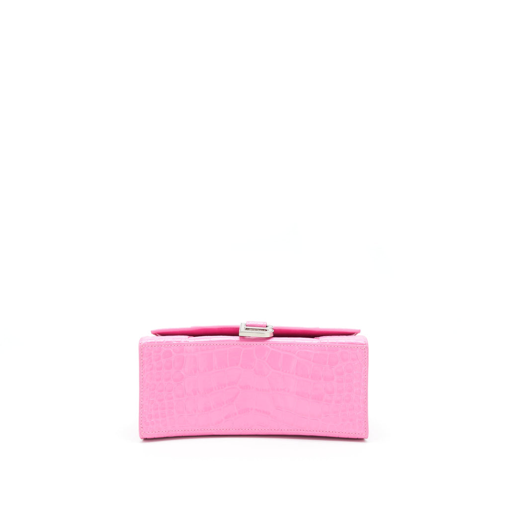 BALENCIAGA HOURGLASS CROC EMBOSSED PINK SHW