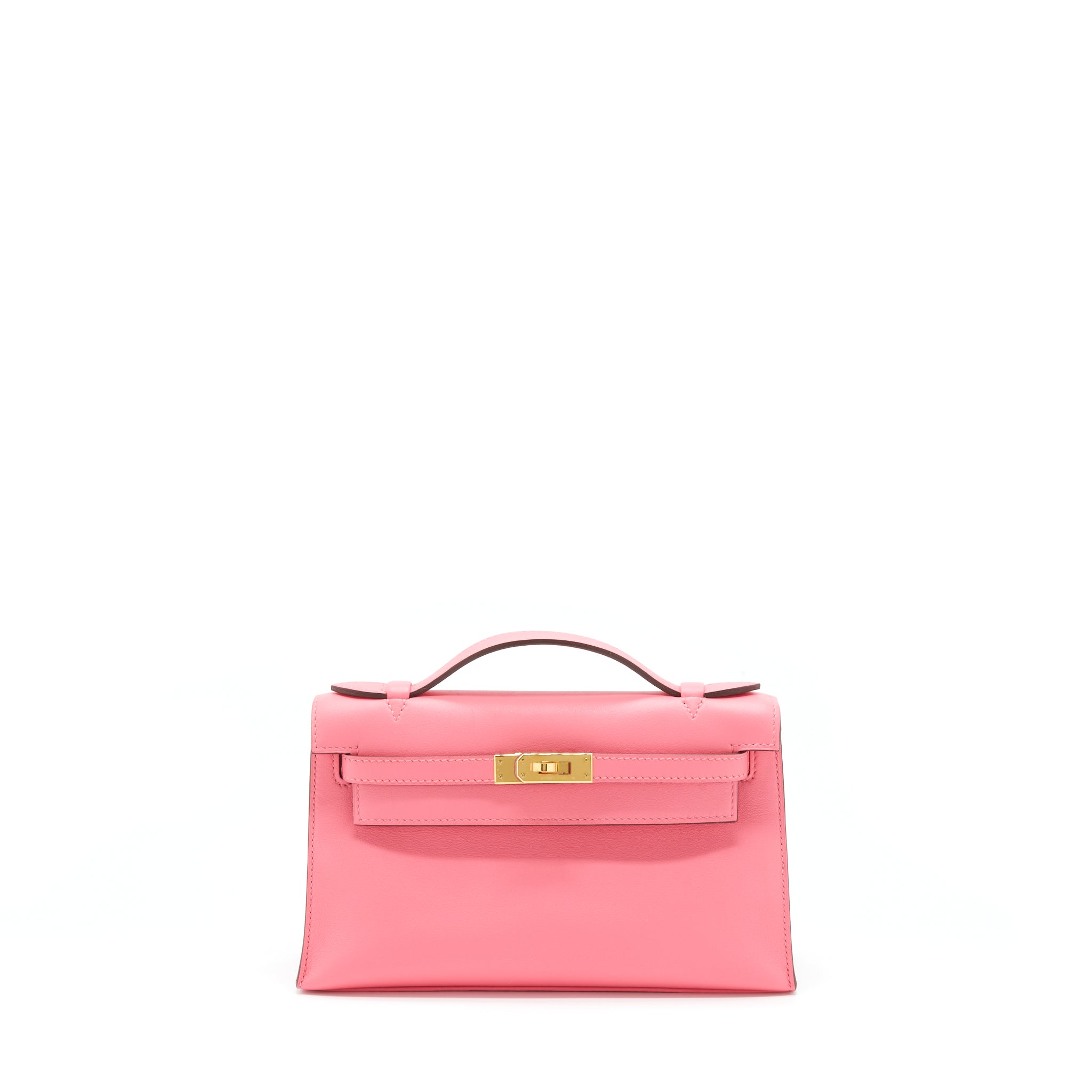 HERMES KELLY POCHETTE SWIFT 8W ROSE AZALEE GHW