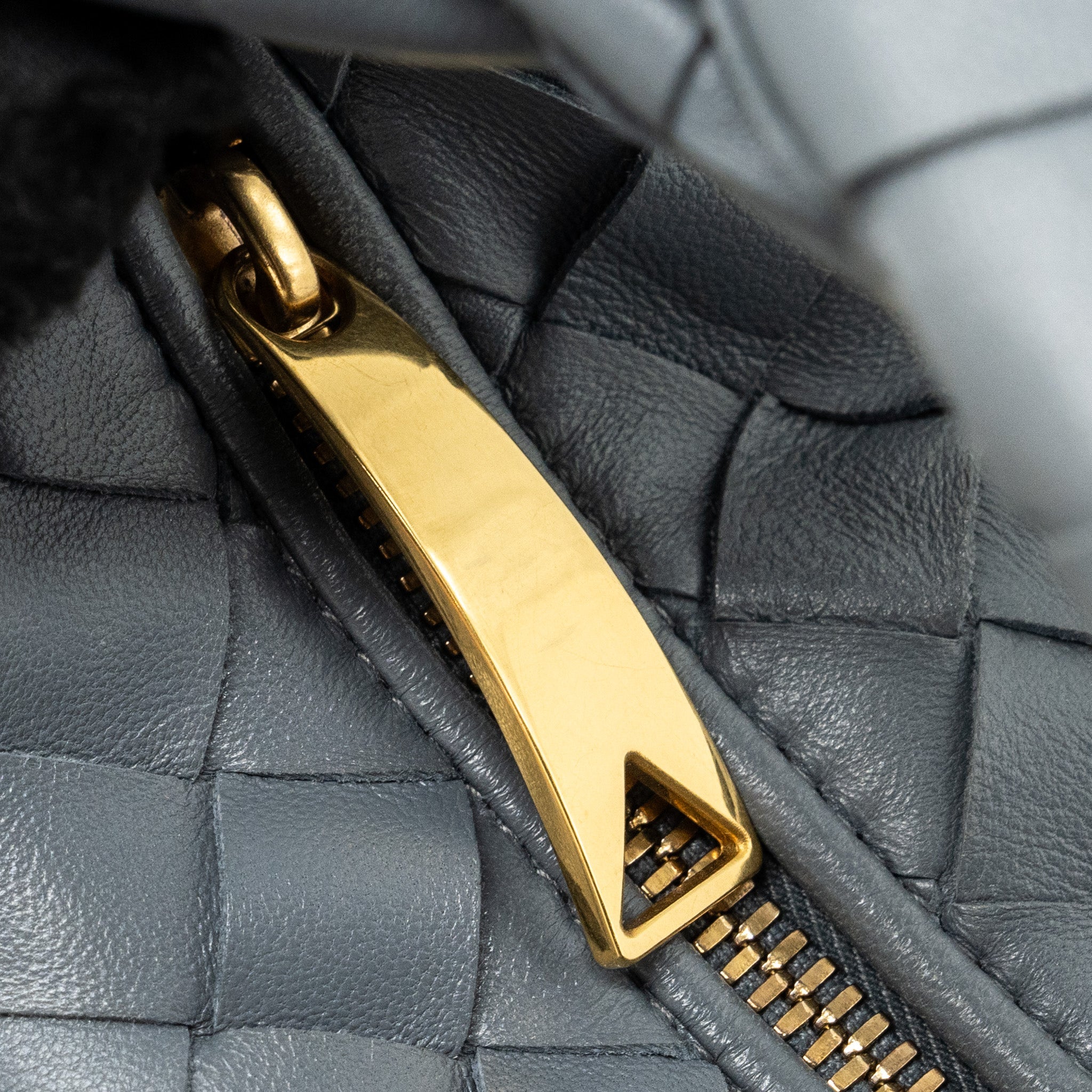 BOTTEGA VENETA MINI JODIE LAMBSKIN STORM GHW