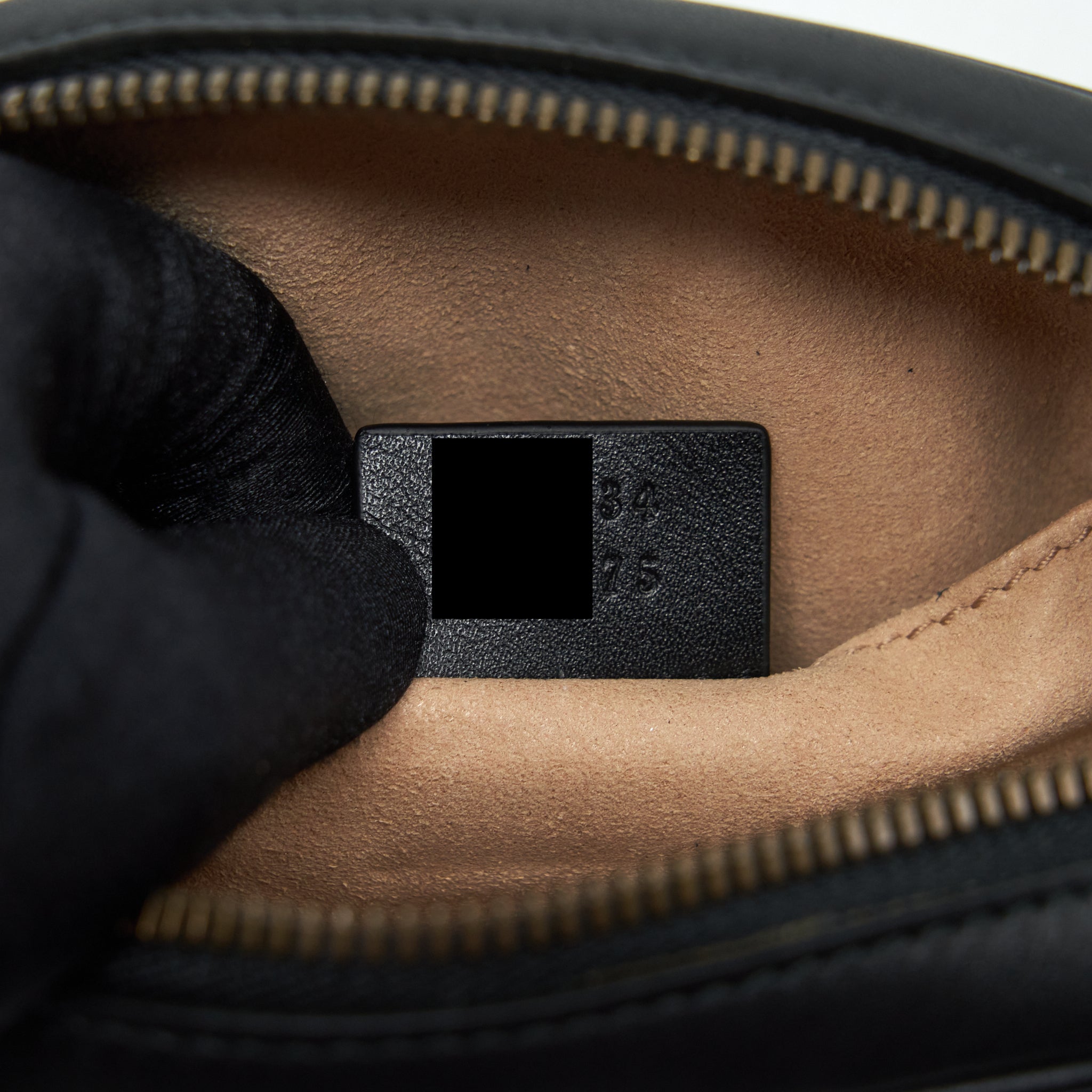 GUCCI GG MARMONT MATELASSE BELT BAG BLACK GHW