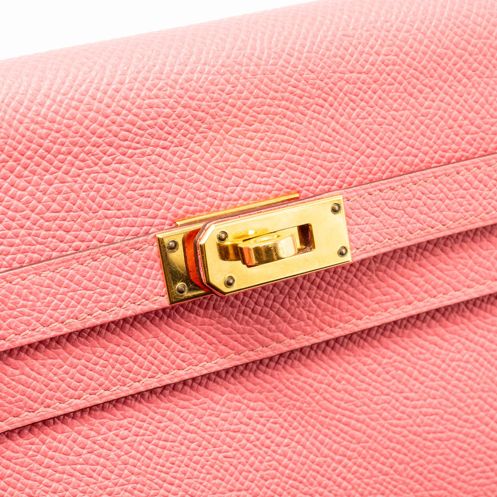 HERMES KELLY LONG WALLET EPSOM ROSE LIPSTICK GHW