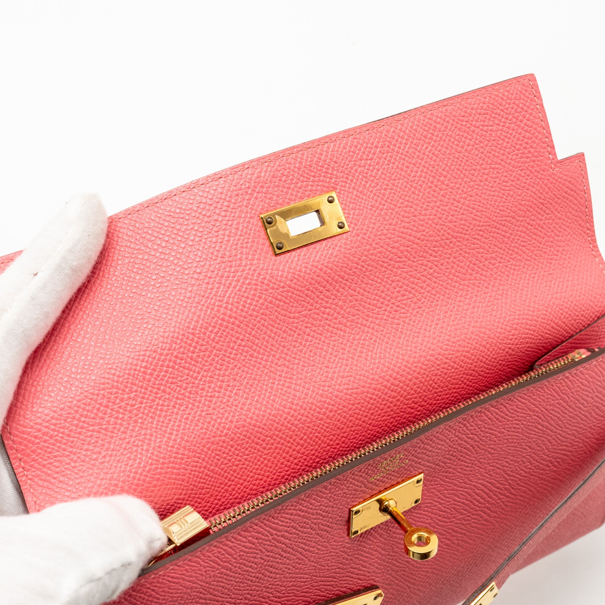 HERMES KELLY LONG WALLET EPSOM ROSE LIPSTICK GHW