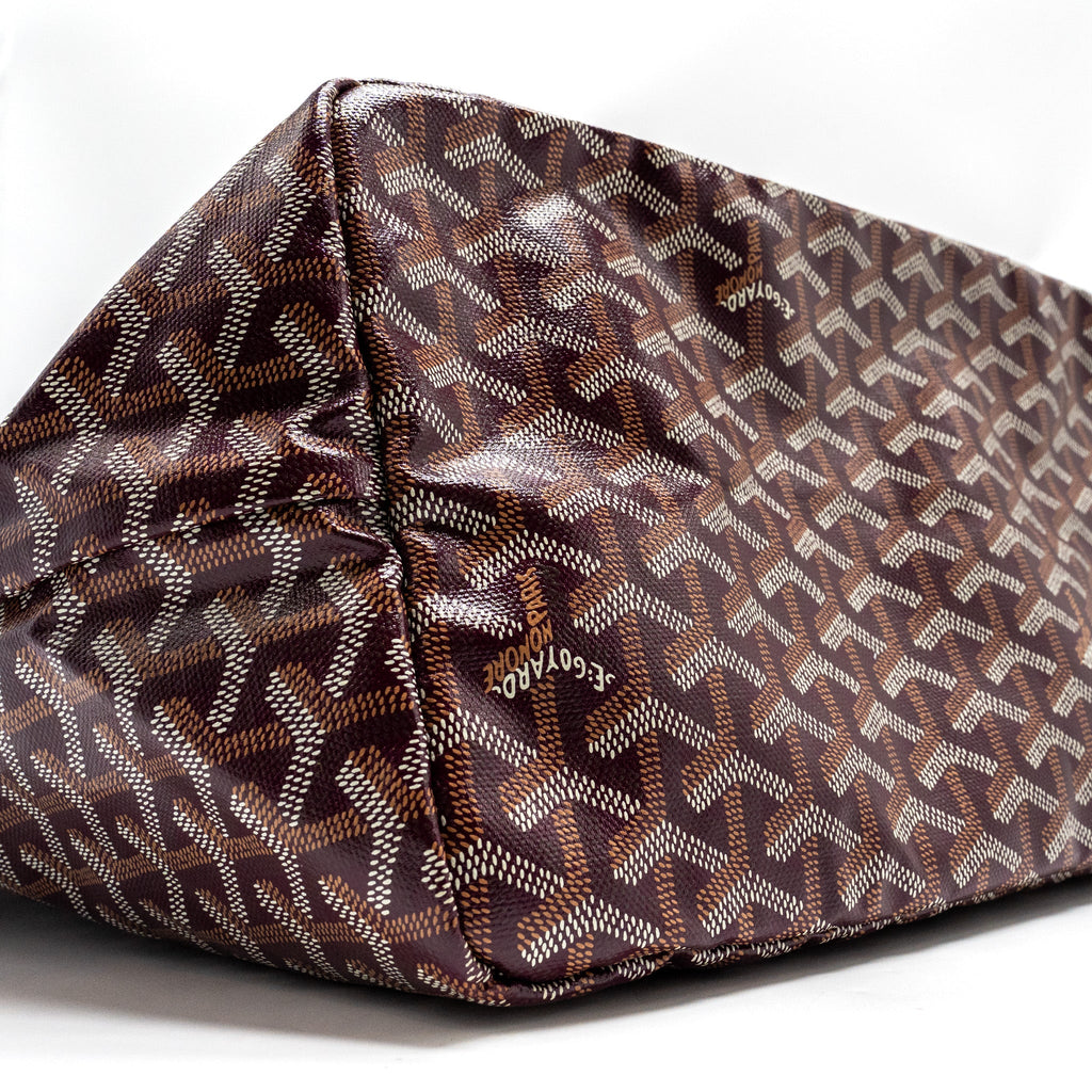 GOYARD SAINT LOUIS GM TOTE BAG GOYARDINE CANVAS/CALFSKIN BURGUNDY SHW