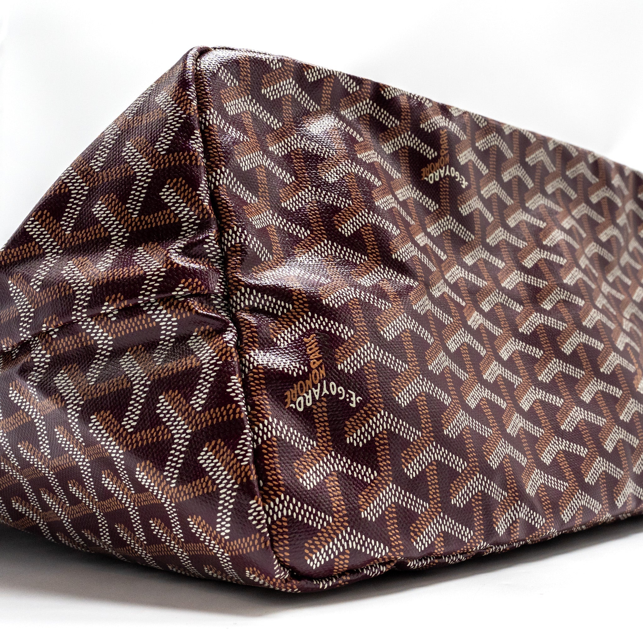GOYARD SAINT LOUIS GM TOTE BAG GOYARDINE CANVAS/CALFSKIN BURGUNDY SHW