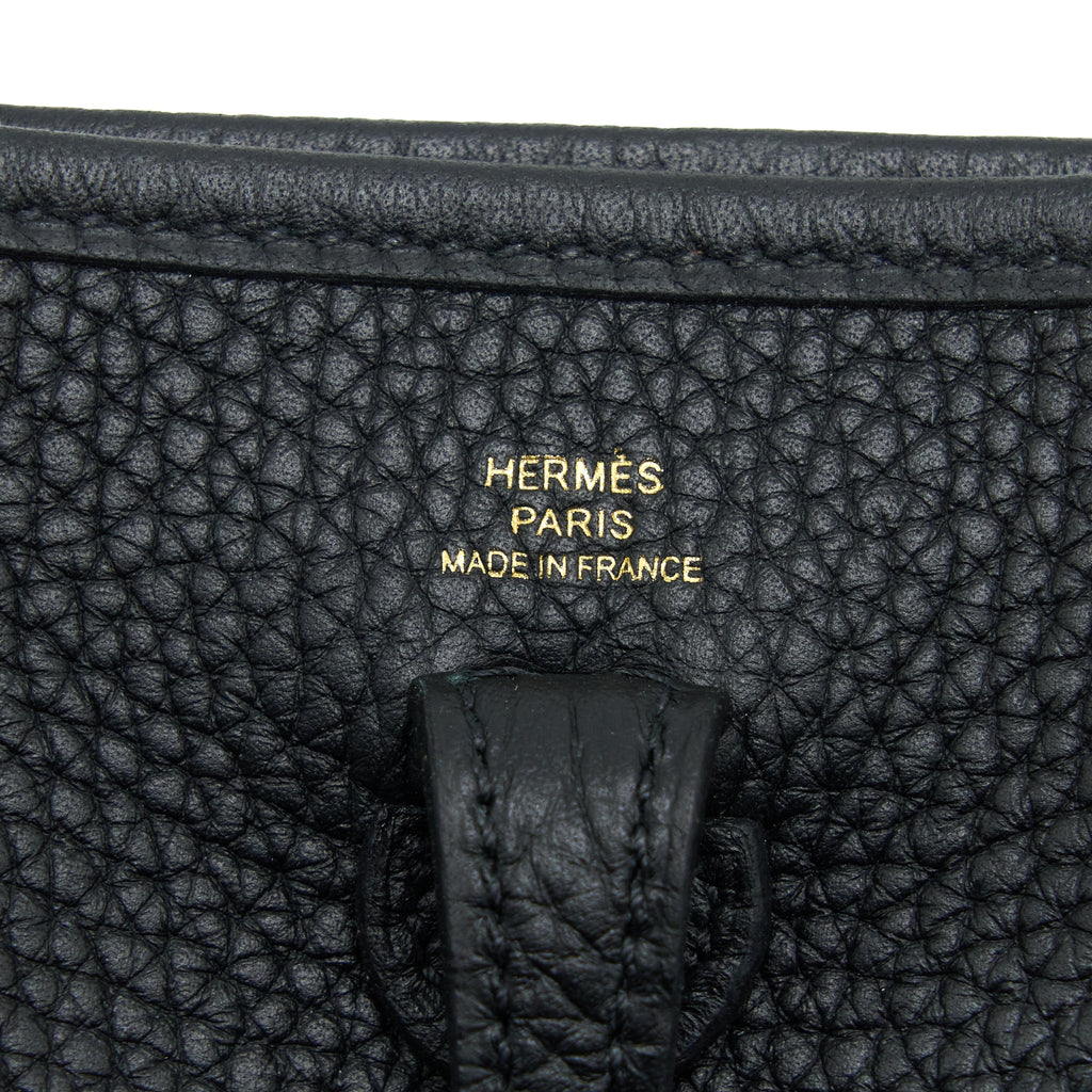 HERMES MINI EVELYN CLEMENCE BLACK GHW