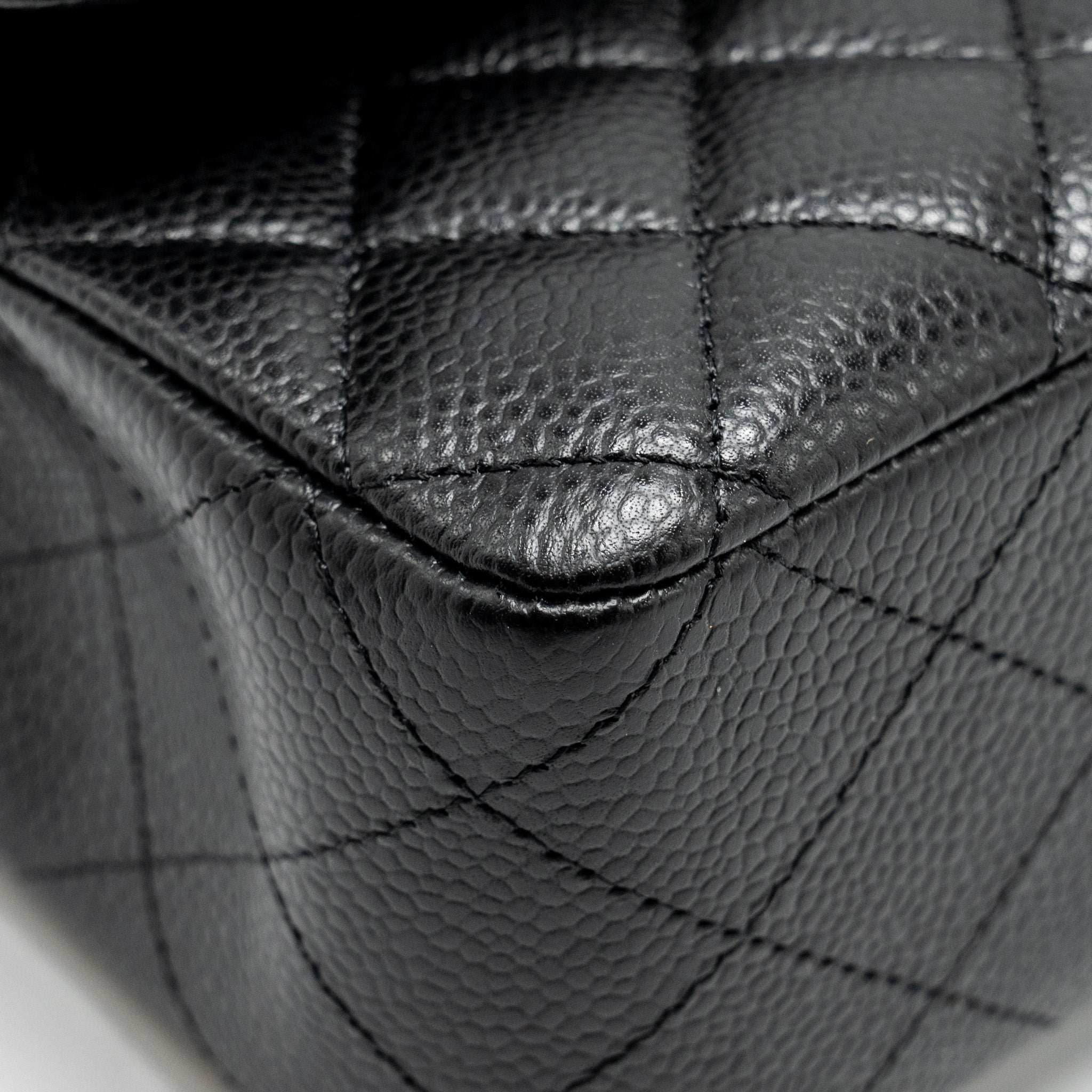 CHANEL MEDIUM CLASSIC DOUBLE FLAP BAG CAVIAR BLACK SHW
