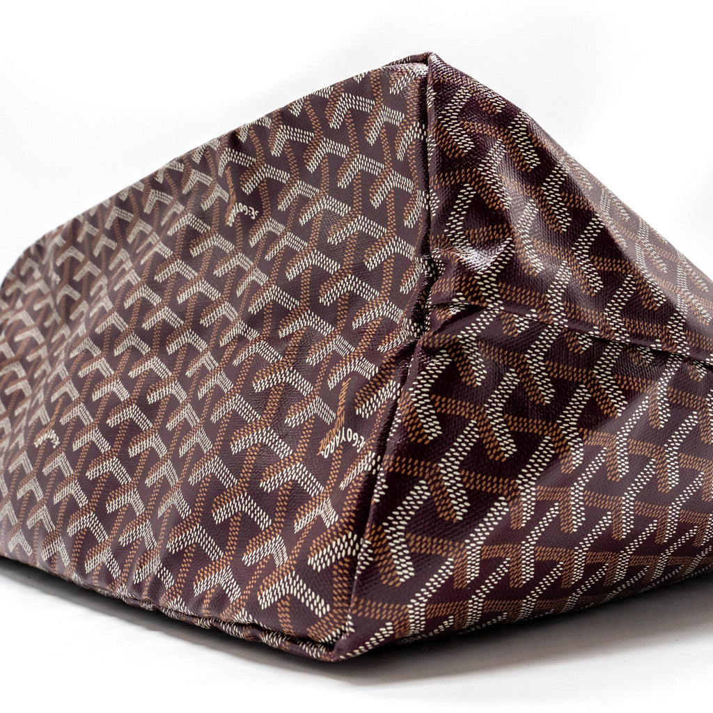 GOYARD SAINT LOUIS GM TOTE BAG GOYARDINE CANVAS/CALFSKIN BURGUNDY SHW