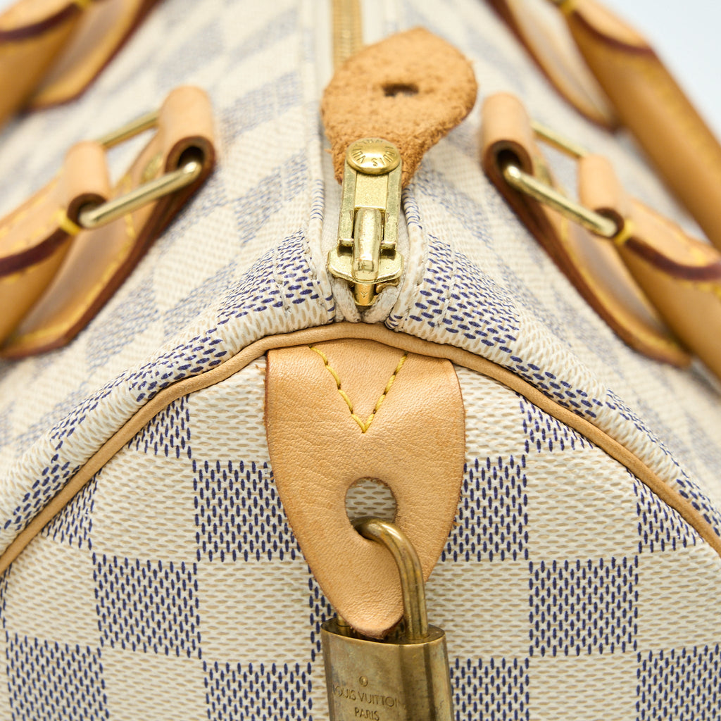 LOUIS VUITTON SPEEDY 25 DAMIER AZUR CANVAS GHW
