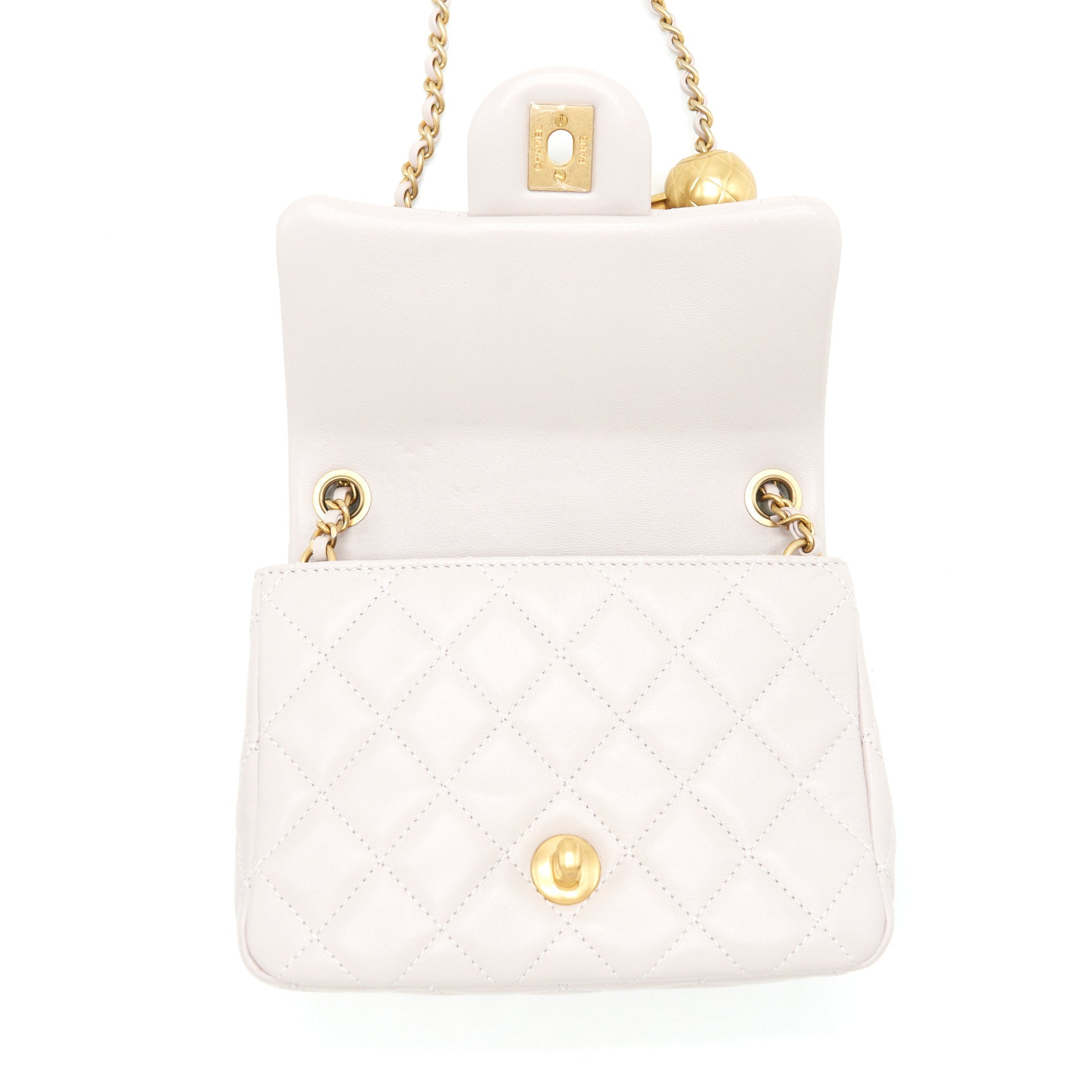 CHANEL PEARL CRUSH LAMBSKIN LIGHT PURPLE GHW(MICROCHIP)