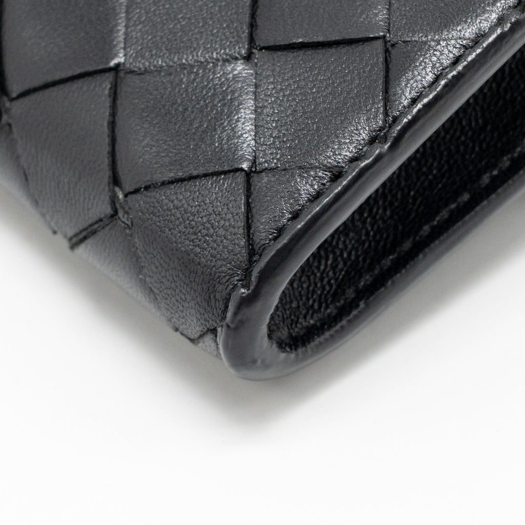 BOTTEGA VENETA ANDIAMO CLUTCH INTRECCIATO CALFSKIN BLACK GHW