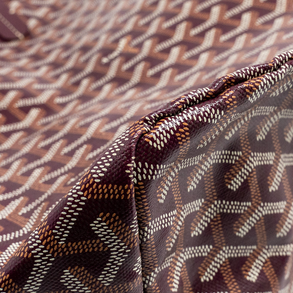 GOYARD SAINT LOUIS GM TOTE BAG GOYARDINE CANVAS/CALFSKIN BURGUNDY SHW