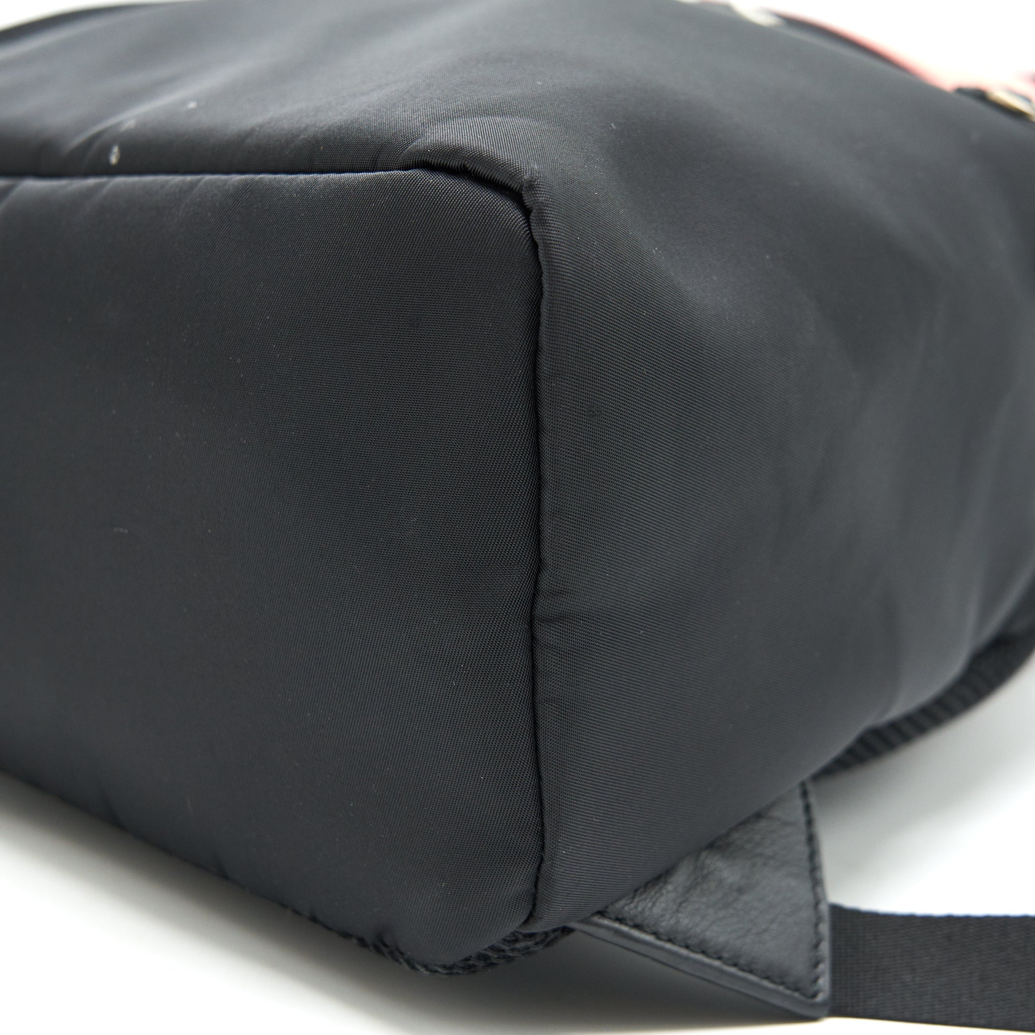FENDI MONSTER BACKPACK IN BLACK WITH RED FUR