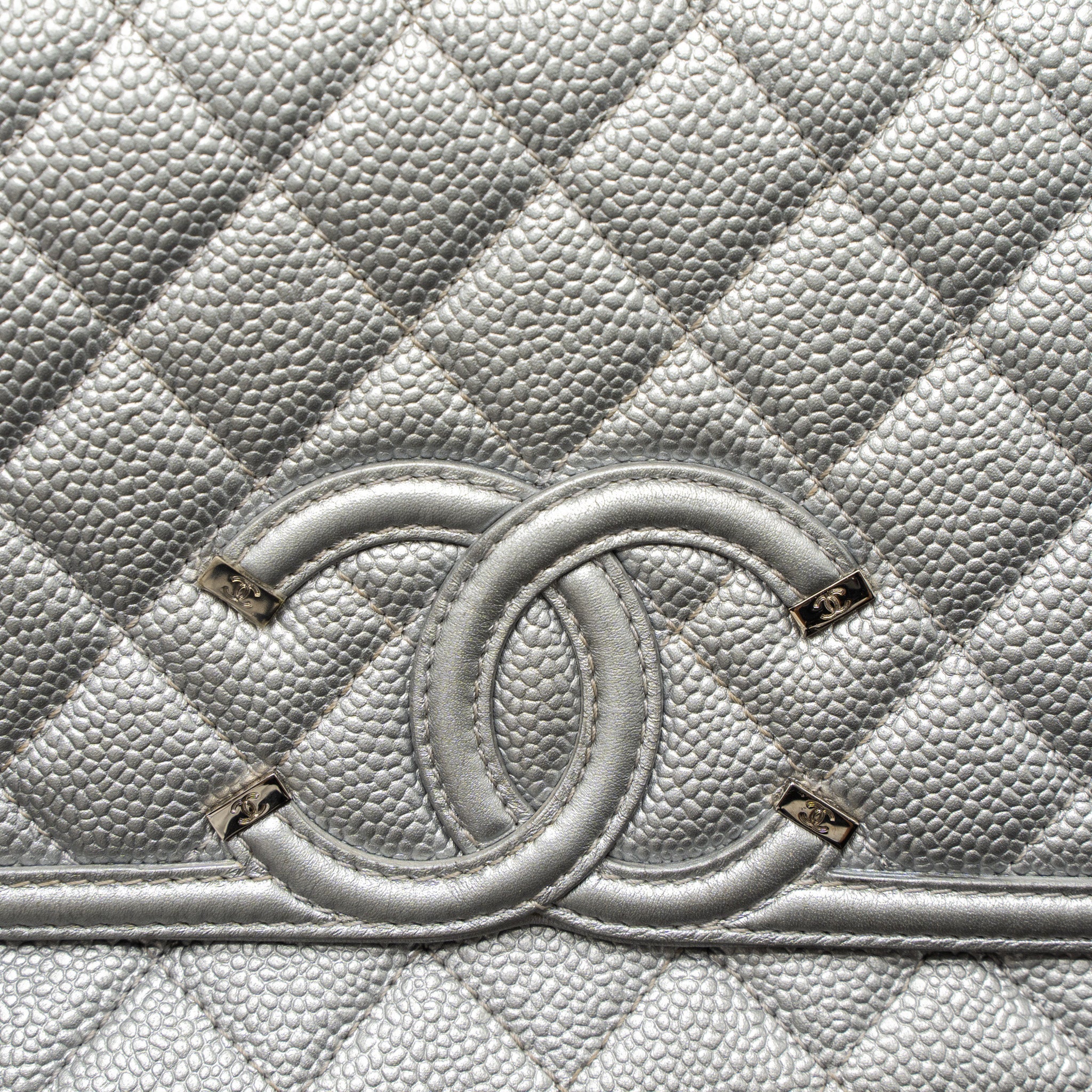 CHANEL FILIGREE FLAP BAG CAVIAR SILVER SHW