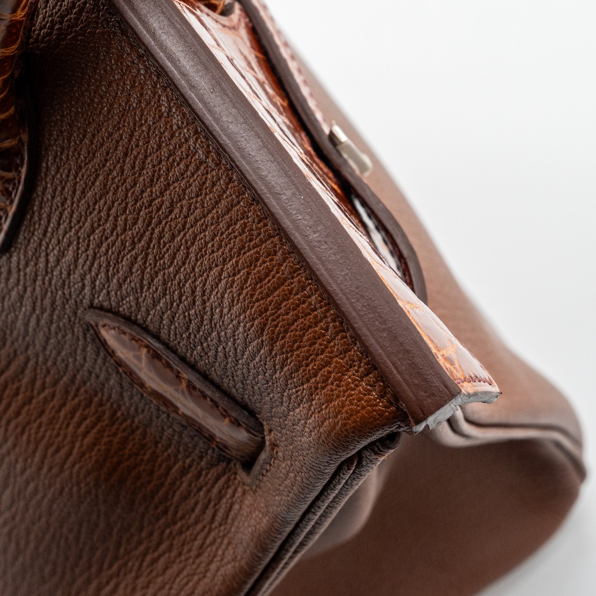 HERMES BIRKIN TOUCH 30 SHINY CROCODILE NILOTICUS / CHEVRE LEATHER MIEL SHW