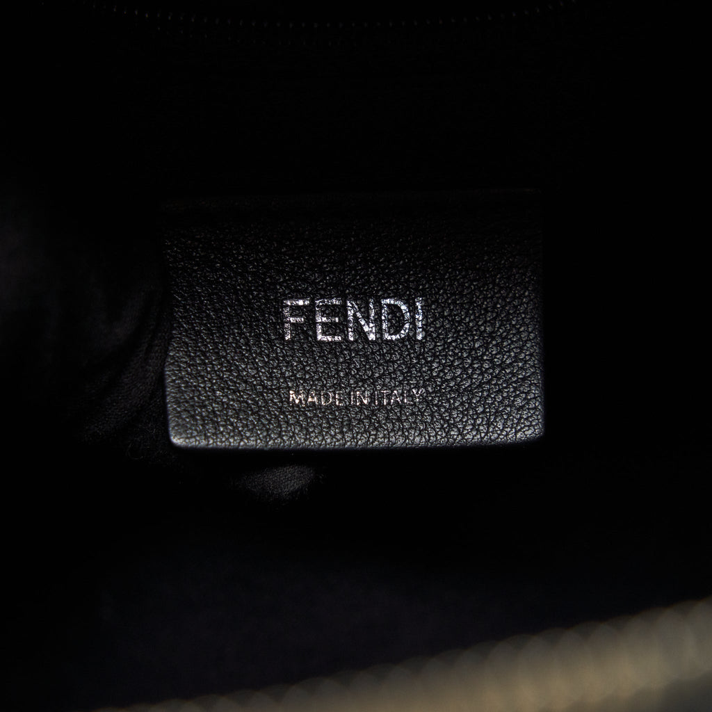 FENDI MONSTER BACKPACK IN BLACK WITH RED FUR