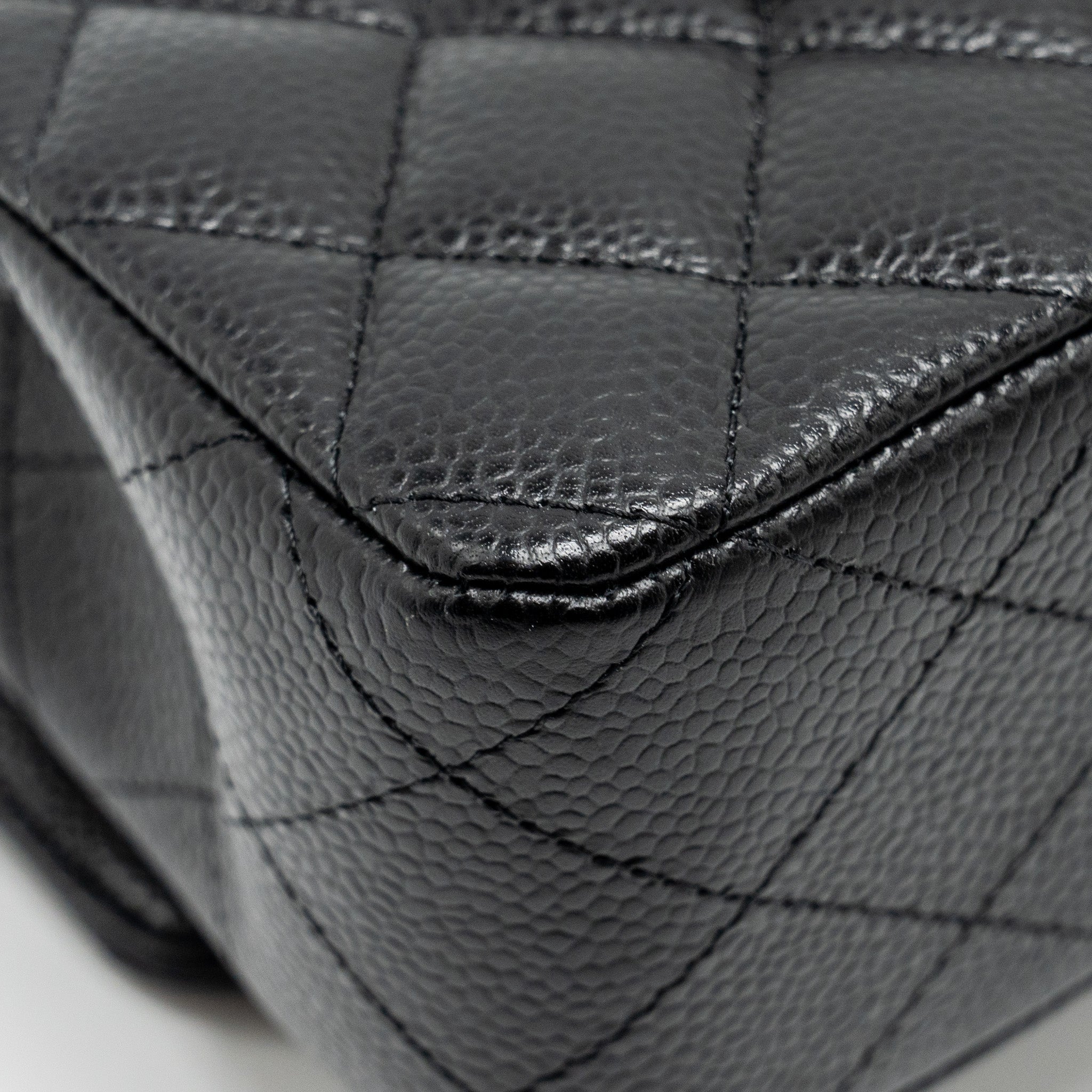 CHANEL MEDIUM CLASSIC DOUBLE FLAP BAG CAVIAR BLACK SHW
