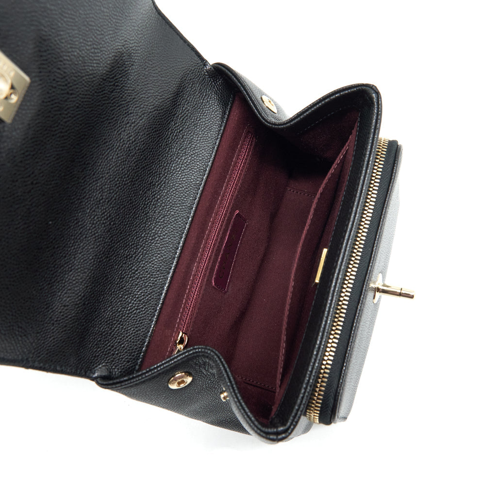 CHANEL 22P SMALL BUSINESS AFFINITY GRAINED CALFSKIN BLACK LGHW (MICROCHIP)