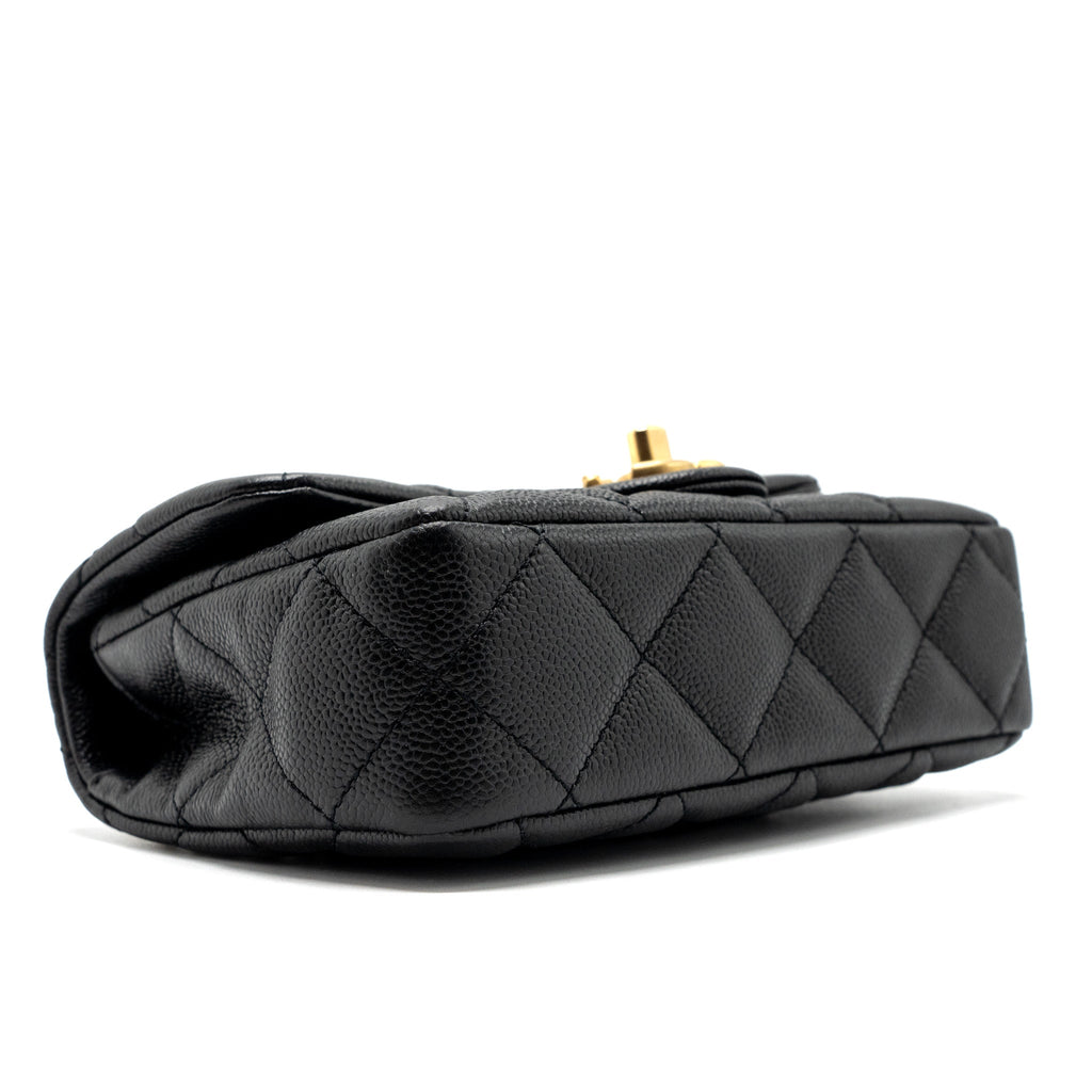 CHANEL 23P MINI COCO LOVE FLAP BAG CAVIAR BLACK GHW(MICROCHIP)
