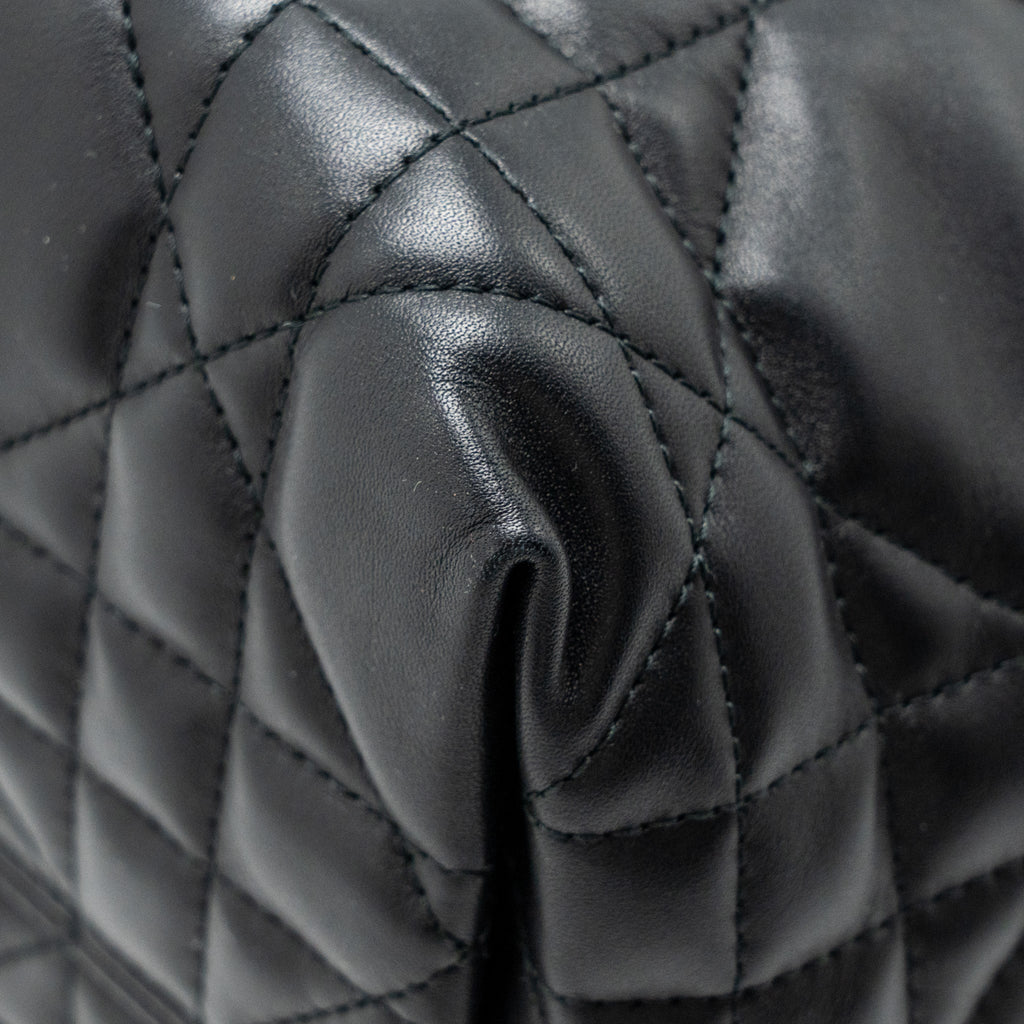 DIOR MEDIUM DIOR TOUJOURS TOTE BAG MACROCANNAGE CALFSKIN BLACK LGHW