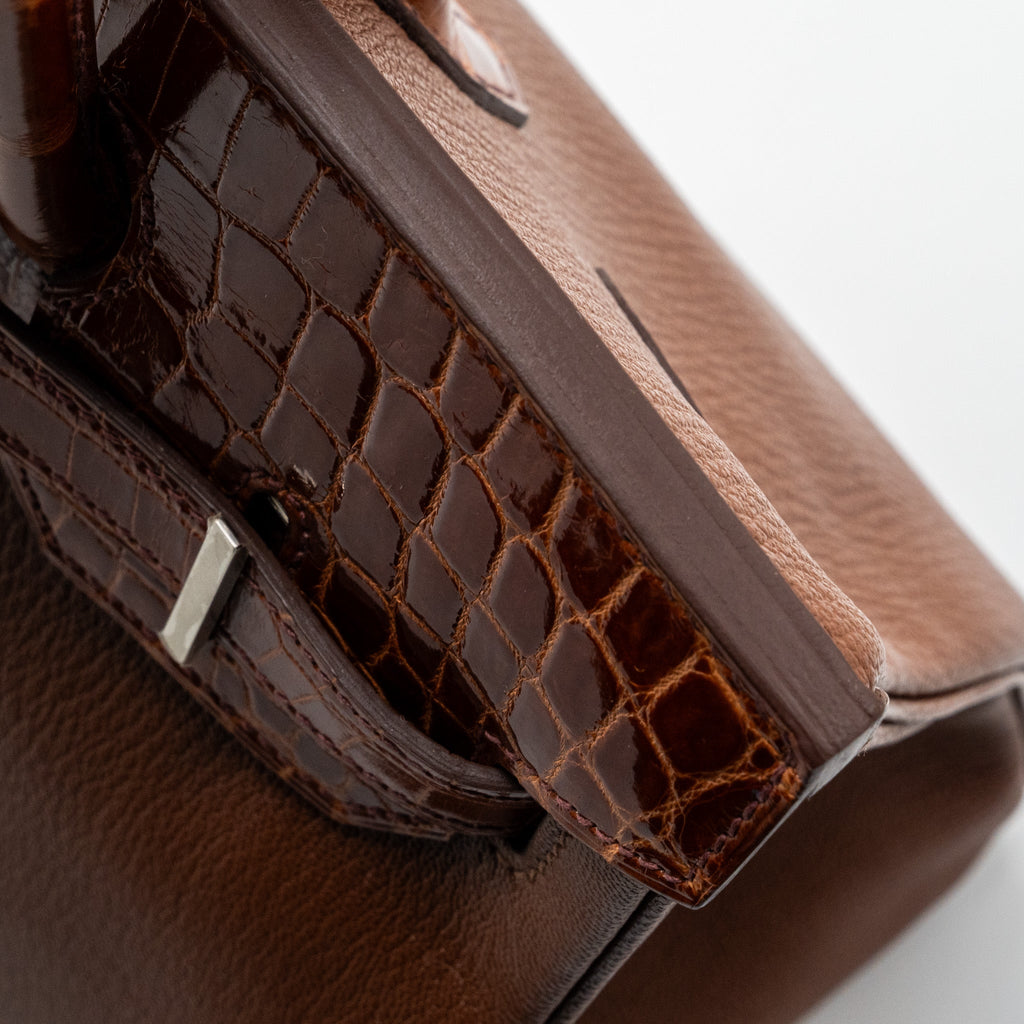 HERMES BIRKIN TOUCH 30 SHINY CROCODILE NILOTICUS / CHEVRE LEATHER MIEL SHW