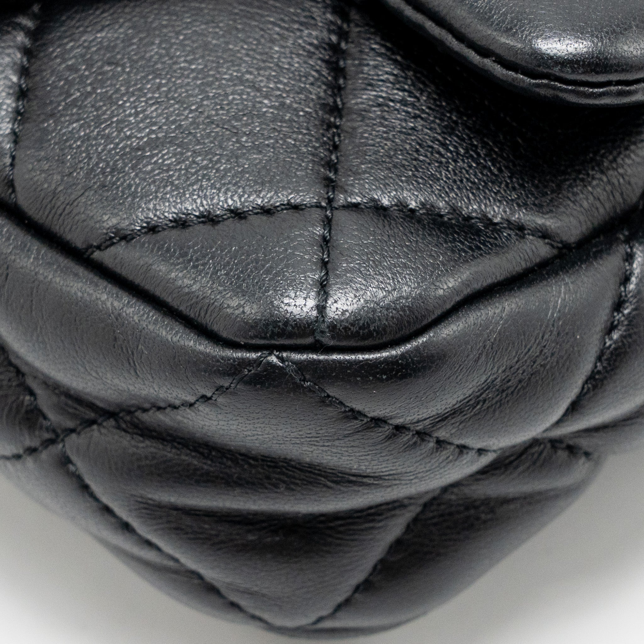 CHANEL 22S GIANT CHAIN MINI FLAP BAG LAMBSKIN BLACK BRUSHED GHW (MICROCHIP)