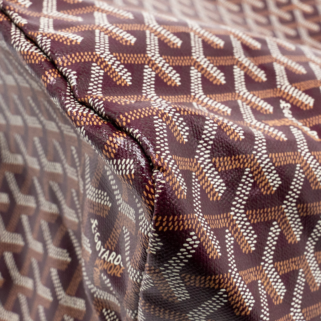 GOYARD SAINT LOUIS GM TOTE BAG GOYARDINE CANVAS/CALFSKIN BURGUNDY SHW