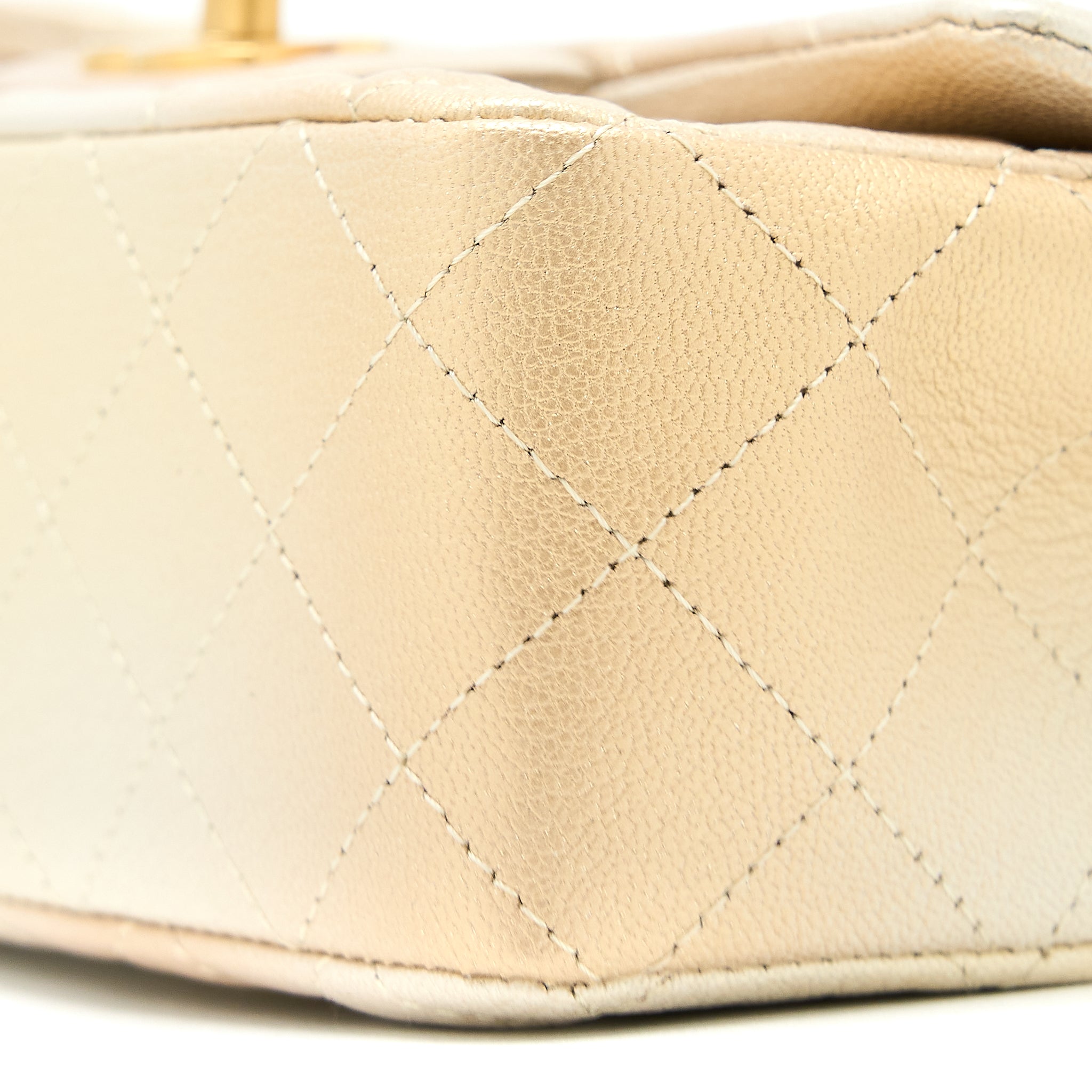 CHANEL 22C MINI RECTANGULAR FLAG BAG GOATSKIN OMBRE BEIGE BRUSHED GHW (MICROCHIP)