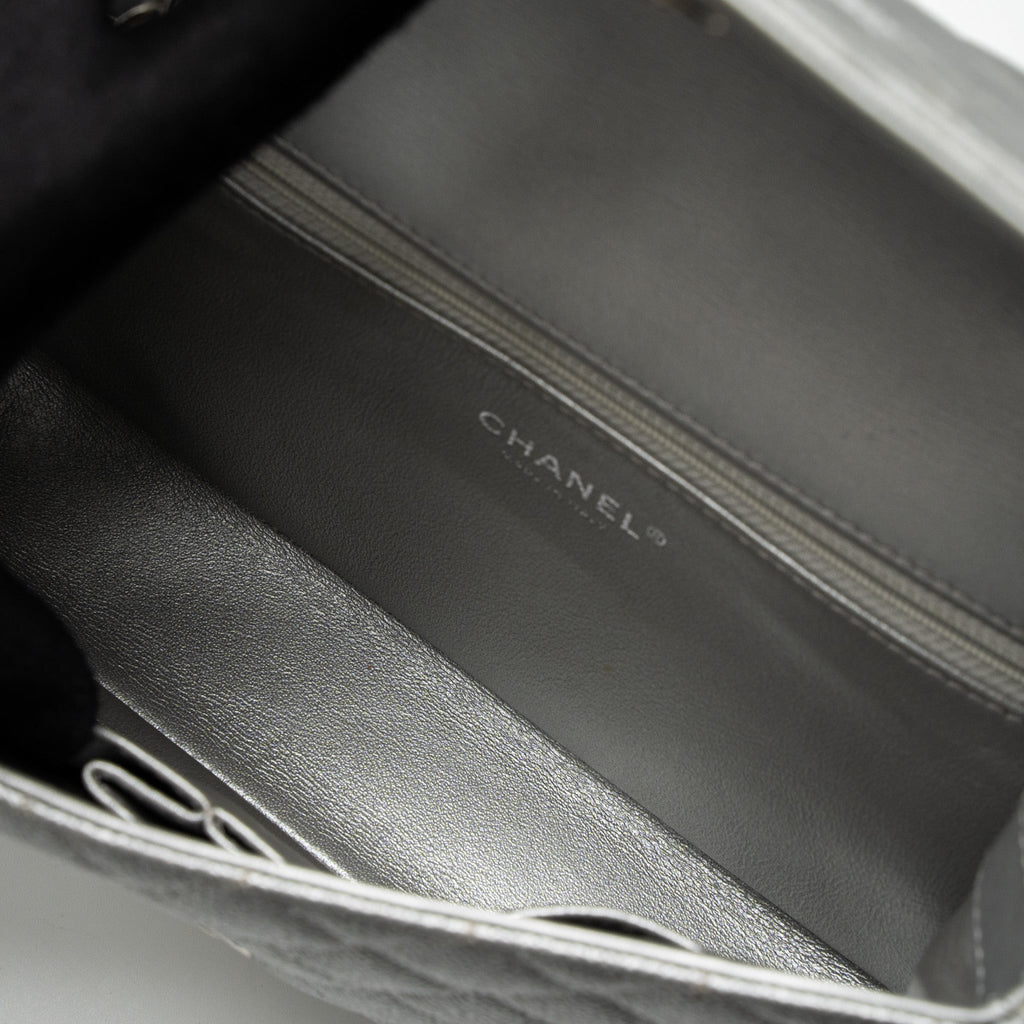 CHANEL FILIGREE FLAP BAG CAVIAR SILVER SHW