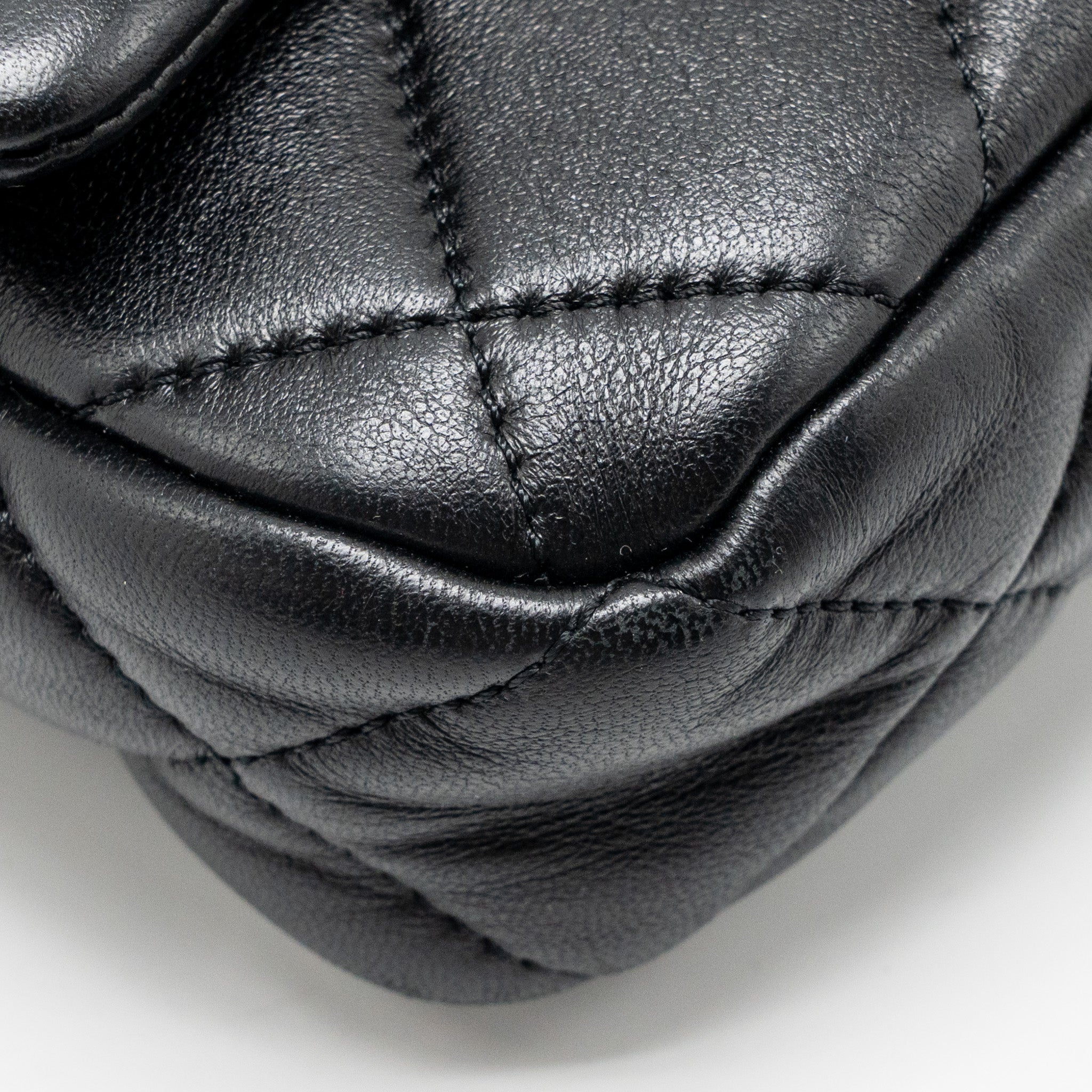CHANEL 22S GIANT CHAIN MINI FLAP BAG LAMBSKIN BLACK BRUSHED GHW (MICROCHIP)