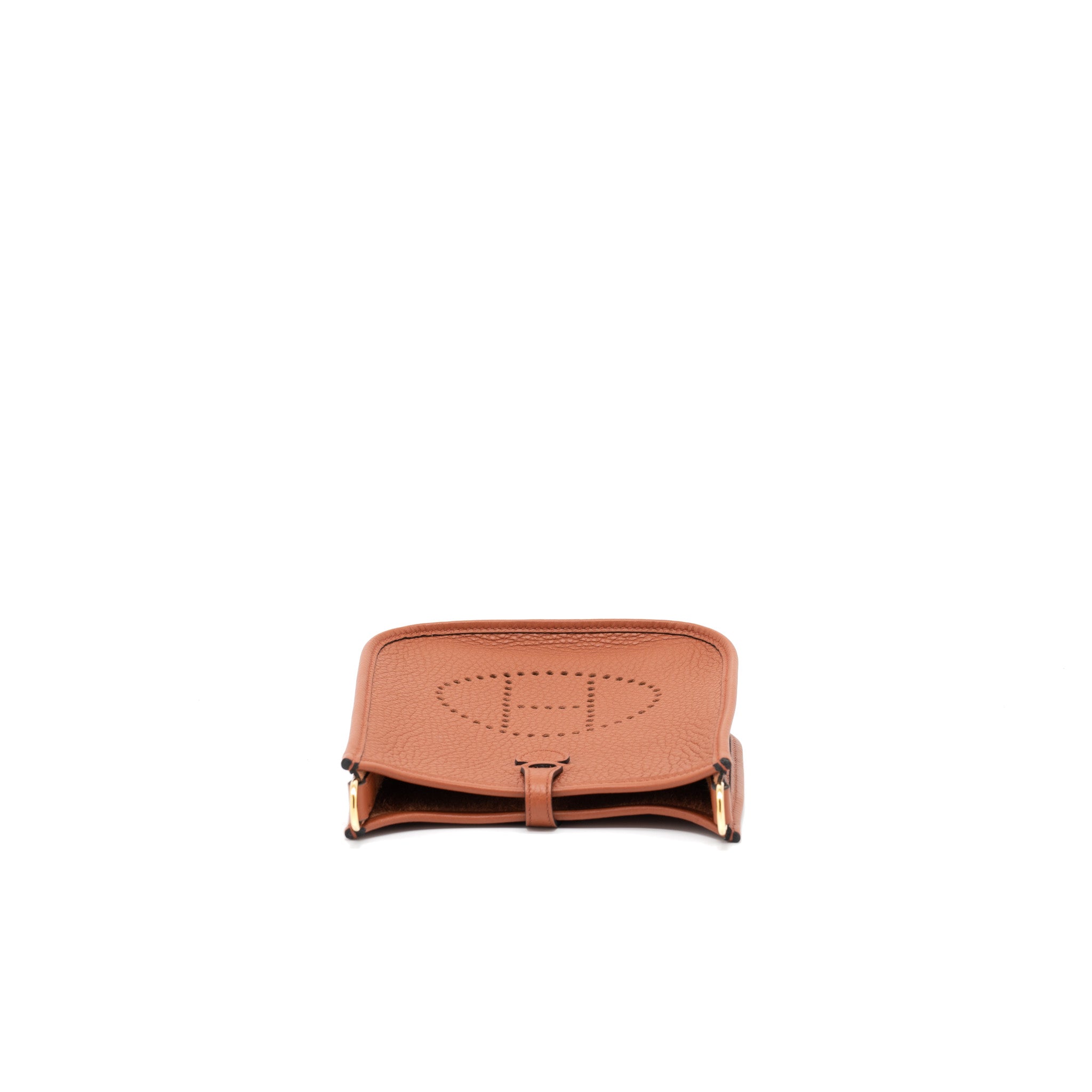 HERMES MINI EVELYN CLEMENCE CUIVRE/CHAI/NATA/BLUE BRUME GHW