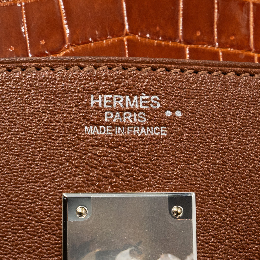 HERMES BIRKIN TOUCH 30 SHINY CROCODILE NILOTICUS / CHEVRE LEATHER MIEL SHW