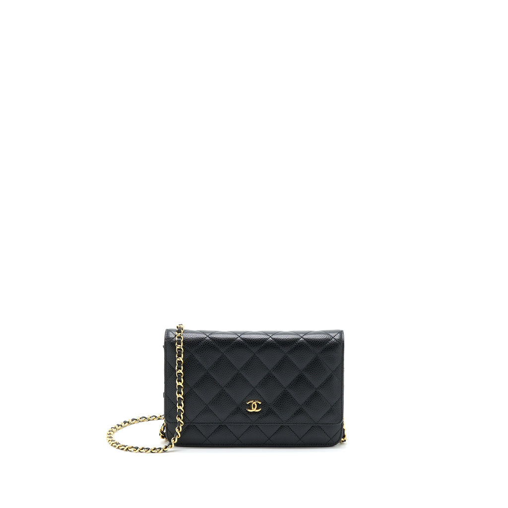 CHANEL CLASSIC WALLET ON CHAIN CAVIAR BLACK GHW