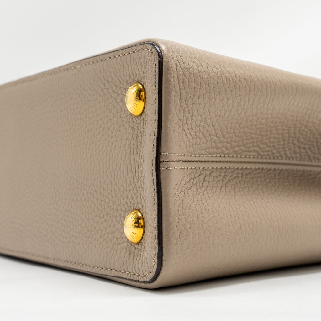LOUIS VUITTON CAPUCINES PM CALFSKIN GREY GHW