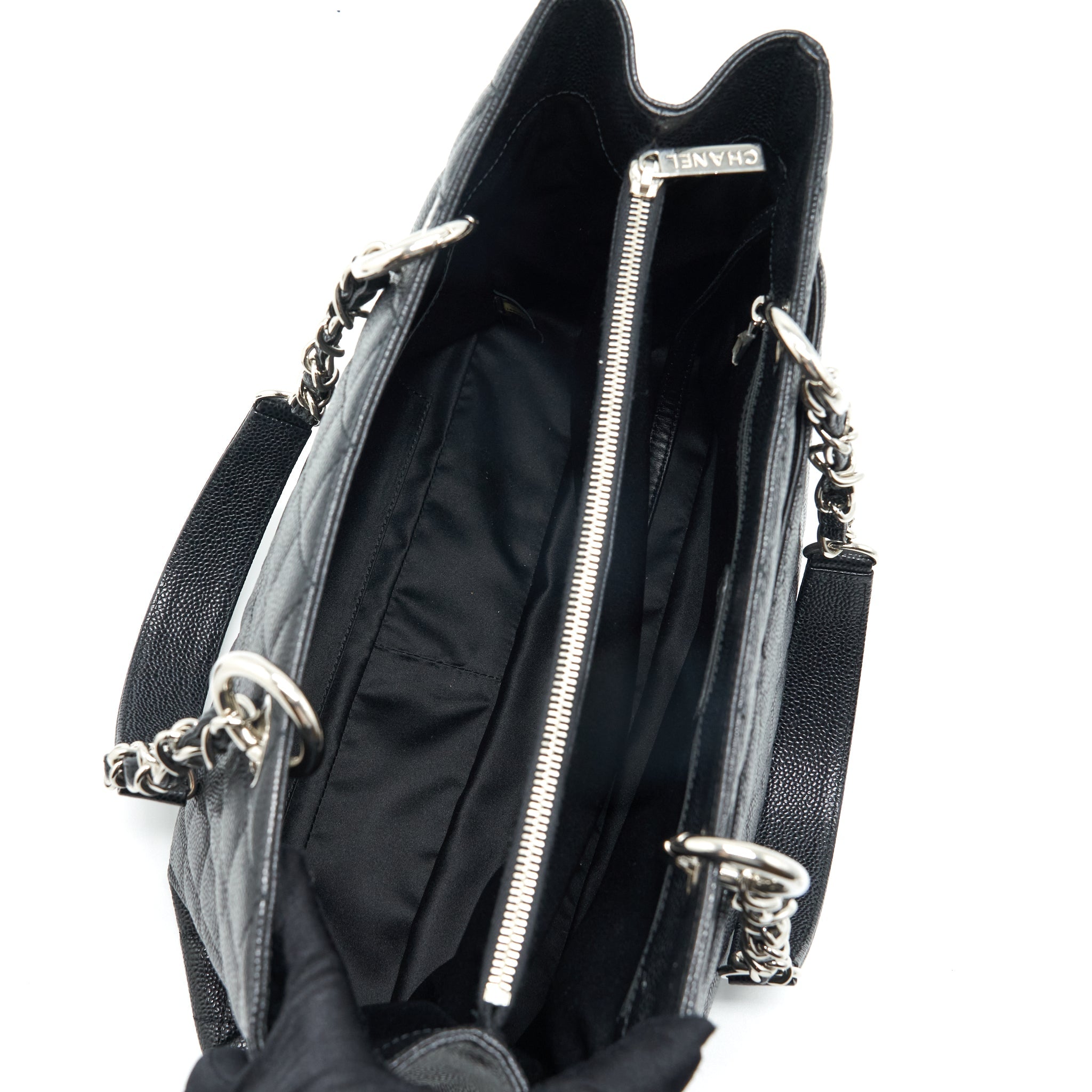 CHANEL GRAND SHOPPING TOTE CAVIAR BLACK SHW