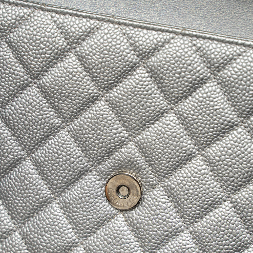 CHANEL FILIGREE FLAP BAG CAVIAR SILVER SHW